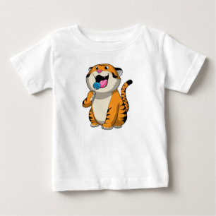 タイガーと棒つきキャンデー ベビーTシャツ