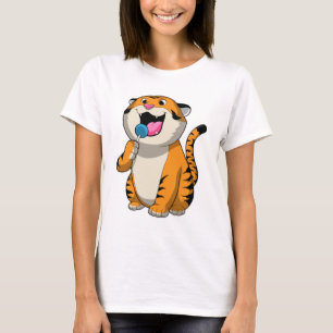 タイガーと棒つきキャンデー Tシャツ