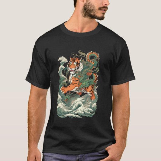 タイガーとgost dragon tシャツ (正面)