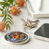 タイガーのステンドグラス キーホルダー (側面)