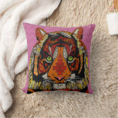 タイガーのチーフピンクの山形 クッション (ブランケット)