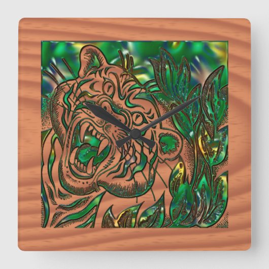 タイガーのチーミング スクエア壁時計 (正面)