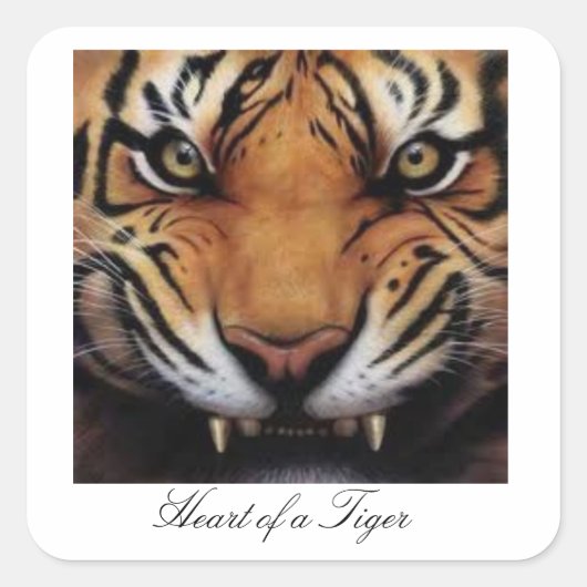 タイガーのハート スクエアシール (正面)