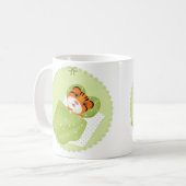 タイガーのベッドイラストレーション子供の子供のプリント コーヒーマグカップ (正面左)