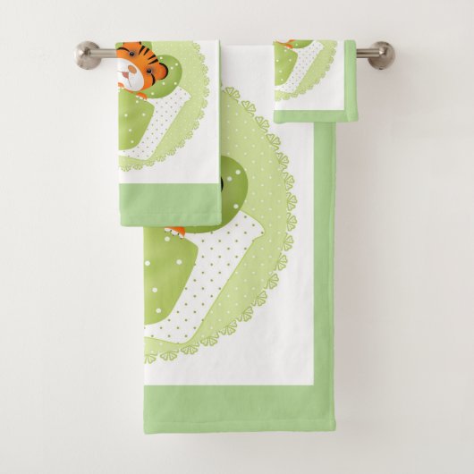 タイガーのベッドイラストレーション子供の子供のプリント バスタオルセット (インサイチュ)