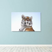 タイガーの低角度ビュー(Panthera tigris) キャンバスプリント (インサイチュ (ウッドフロア))