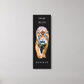 タイガーの成感動的果やる気を起こさせる引用文 キャンバスプリント (正面)