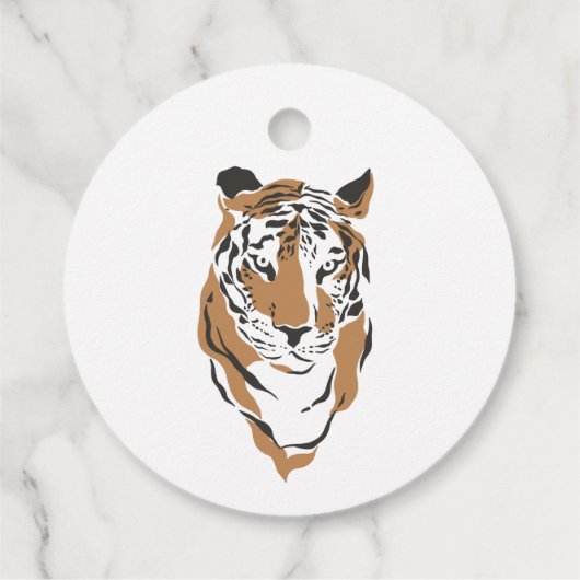 タイガーの最初の誕生日の好意ラベル フェイバータグ (裏面)