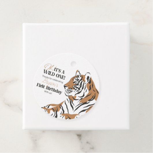 タイガーの最初の誕生日の好意ラベル フェイバータグ (インサイチュ)