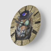 タイガーの格好をしたジョーク ラウンド壁時計 (傾斜)