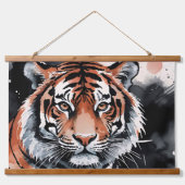 タイガーの水の色グランジ 吊り下げ型タペストリー (正面)