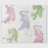 タイガーの水彩模様のラッピング紙 ラッピングペーパー (フラット)