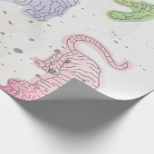 タイガーの水彩模様のラッピング紙 ラッピングペーパー (角)