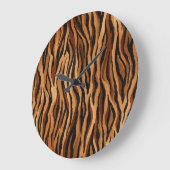 タイガーの肌：手描きのシームレスなパターン。 ラージ壁時計 (傾斜)