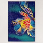 タイガーの花(青) ジグソーパズル (縦)