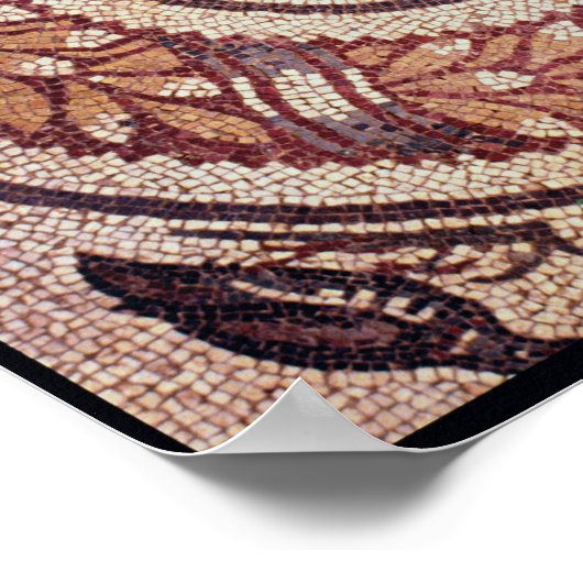 タイガーの頭、ローマのモザイク、4世紀初頭 ポスター (角)