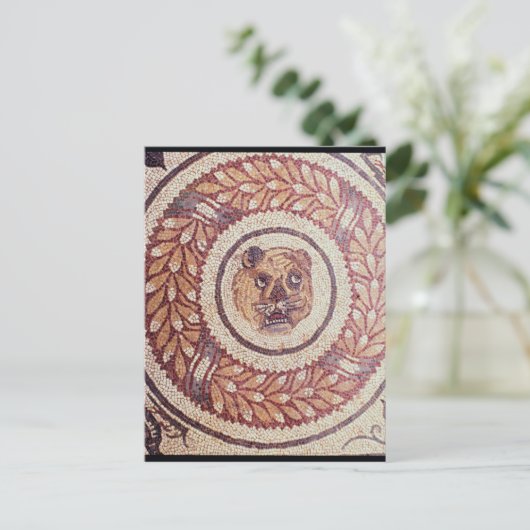 タイガーの頭、ローマのモザイク、4世紀初頭 ポストカード (スタンド正面)