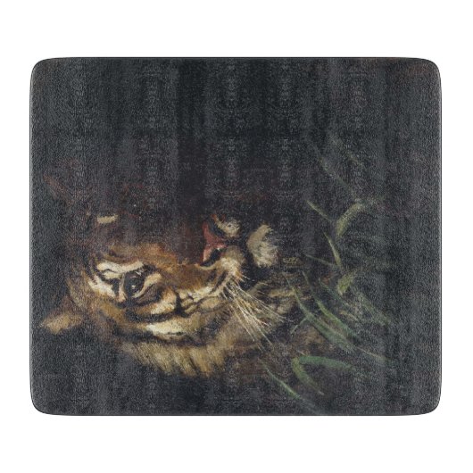 タイガーの頭（Abott Handerson Thayer著） カッティングボード (正面)