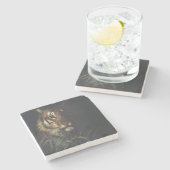 タイガーの頭（Abott Handerson Thayer著） ストーンコースター (横)