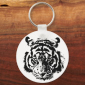 タイガーの黒と白の目 キーホルダー (正面)