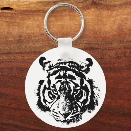 タイガーの黒と白の目 キーホルダー (正面)