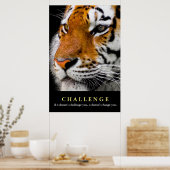 タイガーやる気を起こさせる顔チャレンジ引用文 ポスター (キッチン)