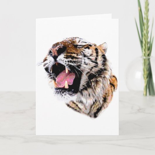 タイガーやる気を起こさせる顔 カード (正面)