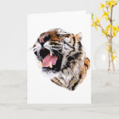 タイガーやる気を起こさせる顔 カード (黄色い花)