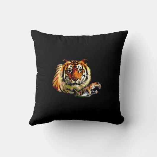 タイガーやる気を起こさせる顔 クッション (裏面)
