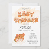 タイガーをテーマにした赤ちゃんシャワー招待状カード 招待状 (正面)