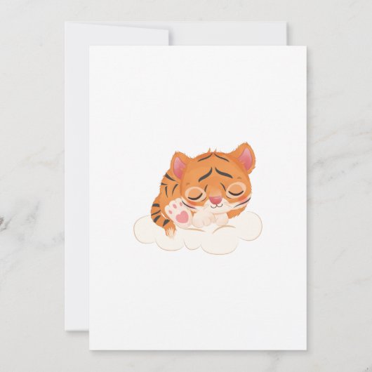 タイガーをテーマにした赤ちゃんシャワー招待状カード 招待状 (裏面)