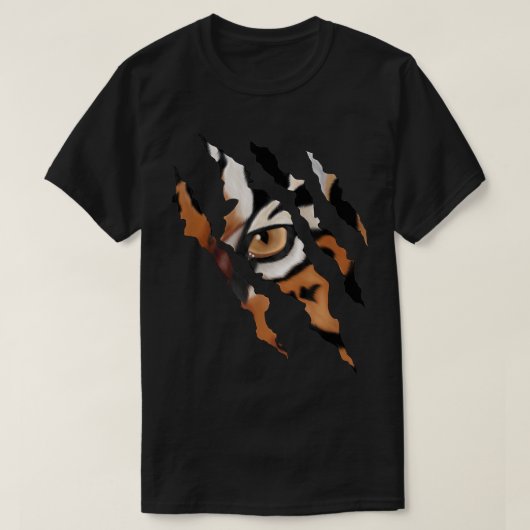 タイガーアイの爪痕デザイン Tシャツ (デザイン正面)