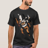 タイガーアイの爪痕デザイン Tシャツ (正面)