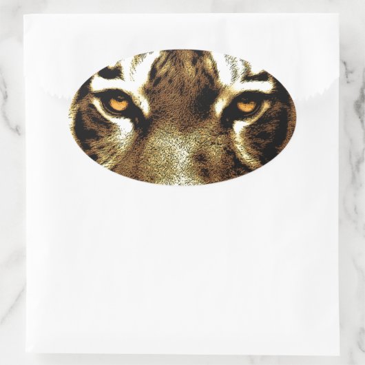 タイガーアイズカスタム楕円形ステッカー 楕円形シール (バッグ)