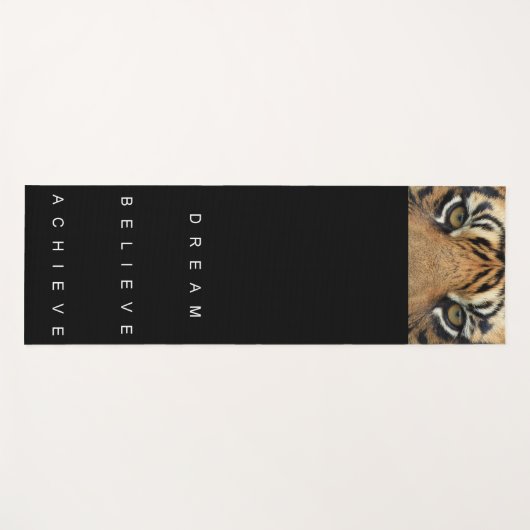 タイガーアイズブラックテンプレートやる気を起こさせる引用文 ヨガマット (正面(横))