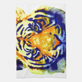 タイガーアイズポップ・アートのアート キッチンタオル (縦)