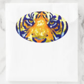 タイガーアイズポップ・アートのアート 楕円形シール (バッグ)