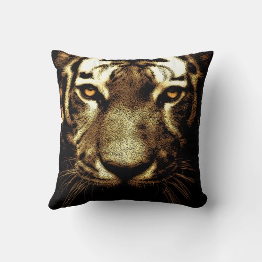 タイガーアイズ野生動物ポリエステル装飾用クッション クッション (裏面)