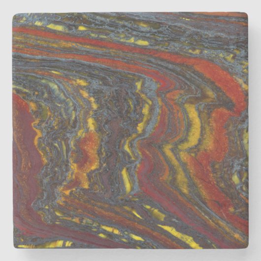 タイガーアイロン（赤、黄、青） ストーンコースター (正面)