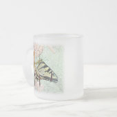 タイガーアゲハチョウバタフライオンタークズキャップリリー フロストグラスマグカップ (正面左)