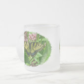 タイガーアゲハチョウバタフライオンミルクウィード フロストグラスマグカップ (正面左)