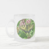 タイガーアゲハチョウバタフライオンミルクウィード フロストグラスマグカップ (左)