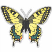 タイガーアゲハチョウバタフライステッカー シール (正面)