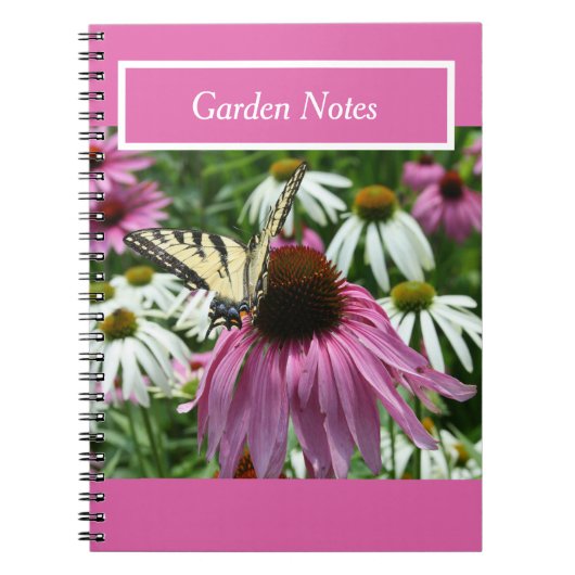 タイガーアゲハチョウバタフライフラワースパイラルノート ノートブック (正面)