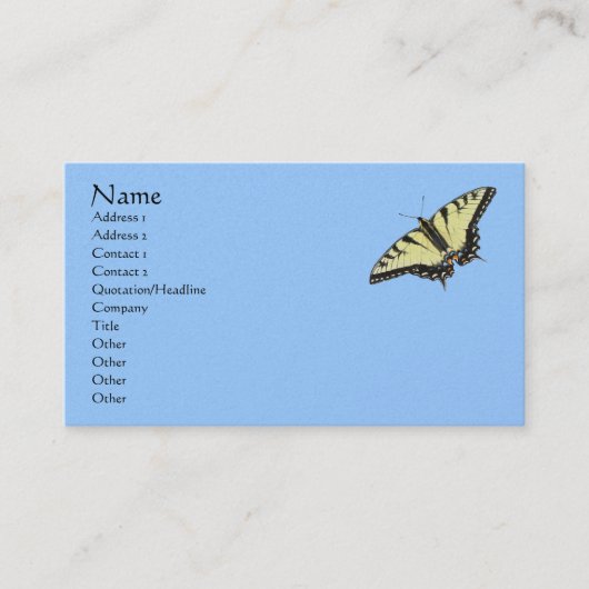 タイガーアゲハチョウバタフライ 名刺 (正面)