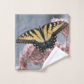 タイガーアゲハチョウ蝶オンピンクワイルドフラワー ウォッシュタオル (ウォッシュタオル)