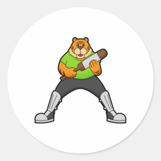 タイガーアットクリケットウィズクリケットこうもり ラウンドシール (正面)