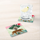 タイガーアットサンセット スクエアペーパーコースター (インサイチュ)