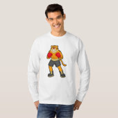 タイガーアットボクシングとボクシング手袋 Tシャツ (正面フル)