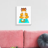 タイガーアットヨガオンヨガマット キャンバスプリント (インサイチュ (リビング))